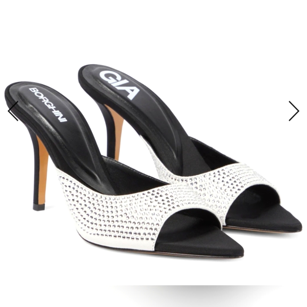 Gia Borghini Perni Cristal Embellished Mules Sz 8.5